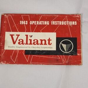 Vtg CHRYSLER- PLYMOUTH VALIANT Car Auto 1963 OPERATING INSTRUCTIONS GLOVE BOX